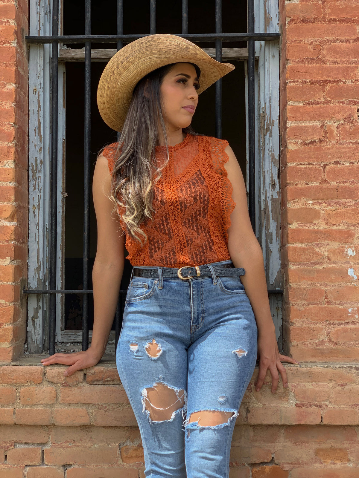 Brown Alicia Straw Hat